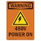 Signmission Safety Sign, OSHA WARNING, 7" Height, 480V Power On, Portrait OS-WS-D-57-V-12959 - alternate 1